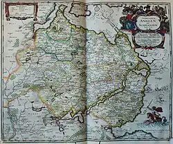 Karte von Angeln und Schwansen von Johannes Mejer, 1649
