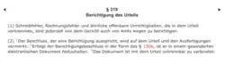 Bild mit einem Auszug aus dem heutigen § 319 Zivilprozessordnung