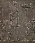 König Narmer auf der Vorderseite (Ausschnitt) der Narmer-Palette