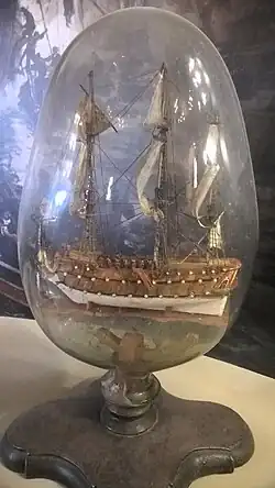 Das älteste, datierte Buddelschiff der Welt steht heute im Holstentor.