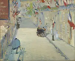 Édouard Manet: La Rue Mosnier aux drapeaux oder: le 30 juin 1878, Rue de Berne (1878)