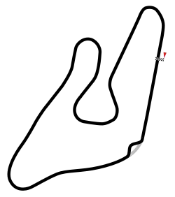 1977–1995 Streckenführung vor dem Umbau, grau die Hella-Kurve – Streckenführung 1969–1977
