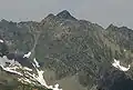 Von Südosten (Innere Wetterspitze): Links Kreuzspitze, rechts Östliche Knotenspitze