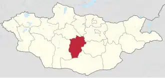 Lage des Öworchangai-Aimag
