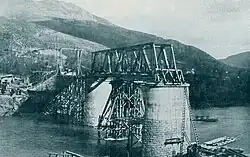 Bau der Drina-Brücke km 7,3