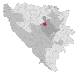 Lage der Gemeinde Žepče in Bosnien und Herzegowina (anklickbare Karte)