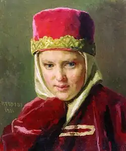 Die Bojarin (russisch Боярыня, 1901) Regionales Kunstmuseum Woronesch, benannt nach I. N. Kramskoy