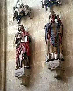 Skulpturen des Evangelisten Johannes und des hl. Donatus, Bischof von Arezzo – Patrone des Meißner Doms (14. Jh.)