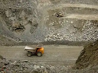 Erztransport mit Muldenkipper