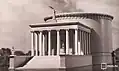 Moskauer Pantheon auf den Leninbergen (Wettbewerbsmodell, 1954 mit Soja Brod, eingestelltes Projekt)[4]