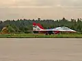 MiG-29 Fulcrum-B der Strischi mit Bremsschirm (2009)