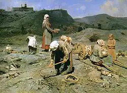 The Poor, Picking up Pieces of Coal von Nikolay Kasatkin; 1894; Russisches Museum (Sankt Petersburg)[81]