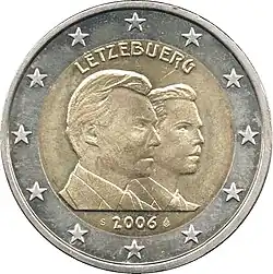 2-Euro-Gedenkmünze zum 25. Geburtstag von Erbgroßherzog Guillaume