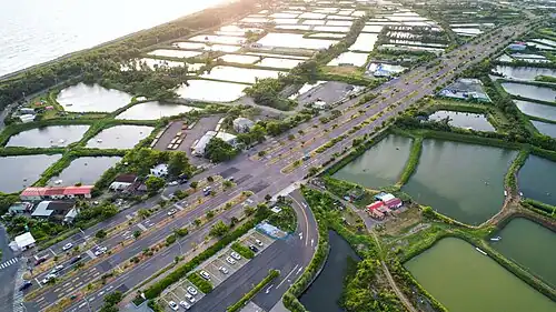 Luftaufnahme der Lagune von Sicao