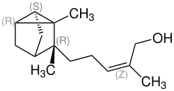 Strukturformel von (+)-α-Santalol