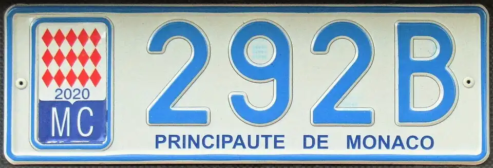 Monegassisches Kraftfahrzeugkennzeichen