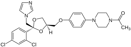 Strukturformel des (2S,4R)-Ketoconazol