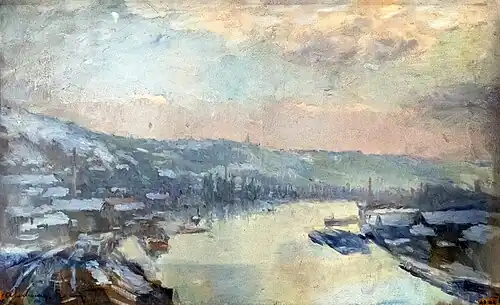 Die Seine in Rouen im Winter, Albert Lebourg