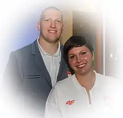 Bronzemedaillengewinner Wojciech Nowicki – 2015 WM-Dritter, hier mit seiner Trainerin Malwina Sobierajska-Wojtulewicz