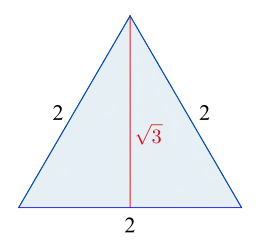 Wurzel 3 als Länge der Höhe eines gleichseitigen Dreiecks