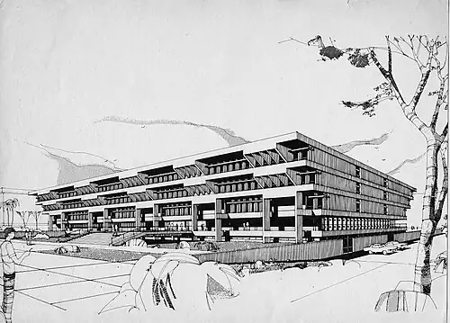 Perspektive des Recanati-Gebäudes für Betriebswirtschaft an der Universität Tel Aviv