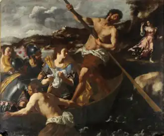 Rinaldo verlässt die verzauberte Insel, aus dem Zyklus zu Tassos Gerusalemme Liberata, ca. 1634–43, Castello di Conversano