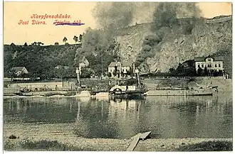 Blick über die Elbe auf Karpfenschänke 1908