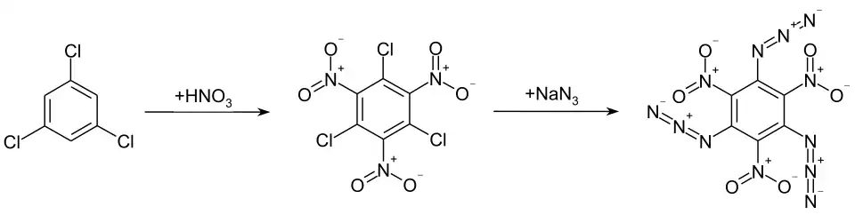 Synthese von 1,3,5-Triazido-2,4,6-trinitrobenzol