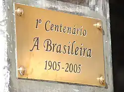 Gedenktafel zum 100. Jubiläum des Cafés