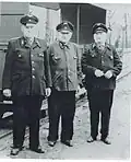 Die erste Lokbesatzung, von li.: Herrmann Bett, Robert Müller und Josef Nickel