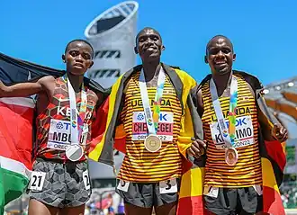 Jacob Kiplimo (r.) bei den Weltmeisterschaften 2022 in Eugene