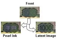 1000 Yen Latentes-Perlmuttfarbenes Bild