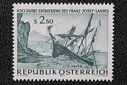 Briefmarke 100 Jahre Entdeckung des Franz-Joseph-Landes