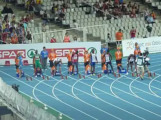 100-Meter-Finale: vor dem&nbsp;Start