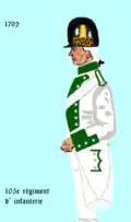 Ab 1792 als neuaufgestelltes 105e régiment d'infanterie de ligne