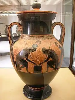 Typ A Achilleus und Ajax beim Brettspiel; Exekias, um 540/530 v. Chr., Museo Gregoriano Etrusco