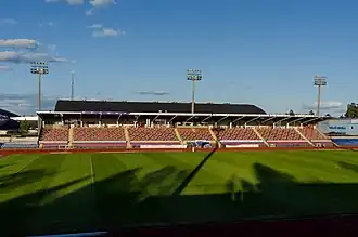 Die Haupttribüne im Värendsvallen (Juni 2012)