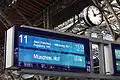 Zugzielanzeiger am Gleis&nbsp;11 im Leipziger Hauptbahnhof
