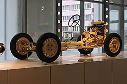 Chassis des Škoda 420 Popular im Škoda Muzeum