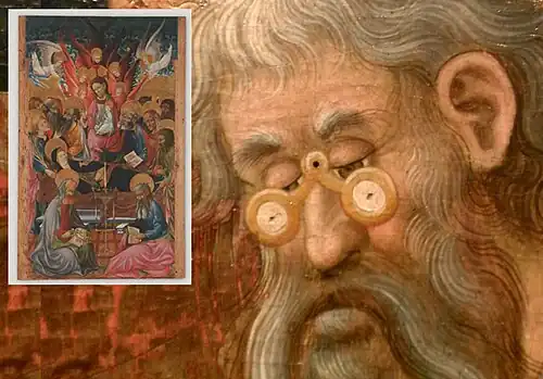 Um 1420 Nietbrille, Altarbild Maria Himmelfahrt, Barcelona