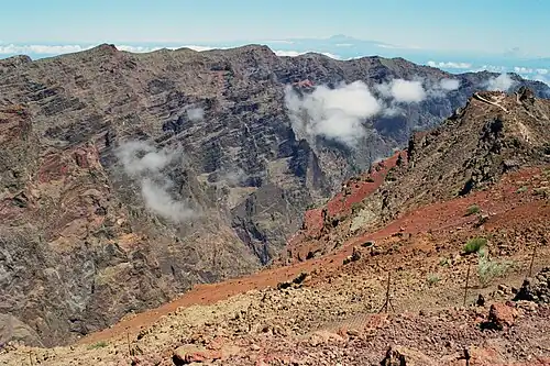 Blick vom Roque de los Muchachos über den Nordteil der Caldera