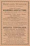 Werbeanzeige der Fa. Bernard Stadler von Juni 1899.