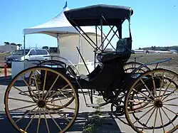 Eisenbereifte Holzräder an einem Highwheeler (Holsman Model 3 1904)