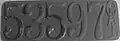 Nummernschild von 1911 Kalifornien, No. 53597
