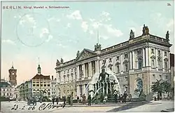 Ansicht vom Schloßplatz, mit Neptunbrunnen, Postkarte von 1906