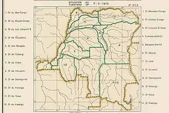 Karte der Distrikte von 1910