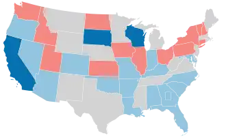 Karte der Wahlergebnisse nach Bundesstaat