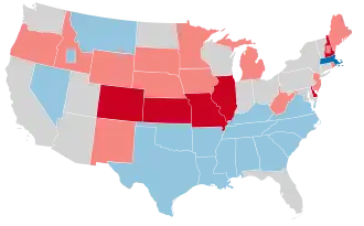 Karte der Wahlergebnisse nach Bundesstaat