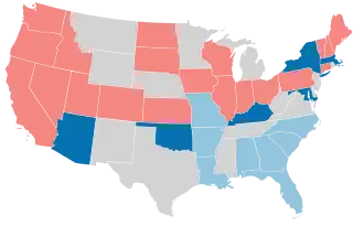 Karte der Wahlergebnisse nach Bundesstaat