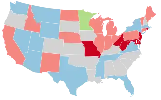 Karte der Wahlergebnisse nach Bundesstaat